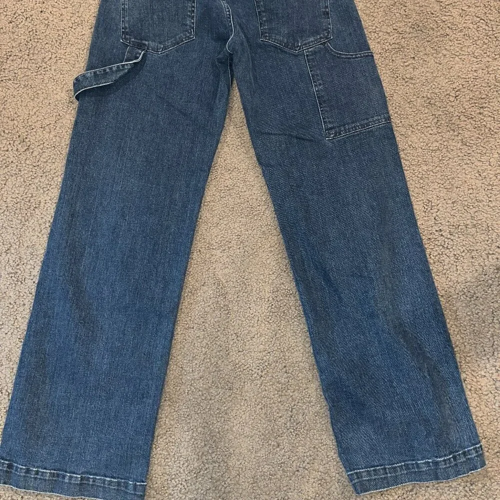 MINGA LONDON WOMEN'S HIGH RISE WIDE LEG CARPENTER JEANS  MADE IN PORTUGAL - 28